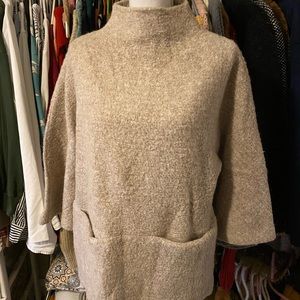 h&m oatmeal mock-neck sweater 🧁